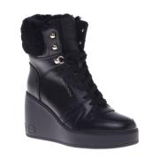 Ankle boots in black leather and sheepskin Baldinini , Black , Dames