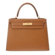 Pre-owned Leather handbags Hermès Vintage , Yellow , Dames