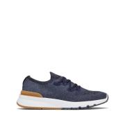 Blauwe Katoenen Mesh Sneakers Lichtgewicht Brunello Cucinelli , Blue ,...