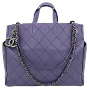 Pre-owned Leather chanel-bags Chanel Vintage , Purple , Dames