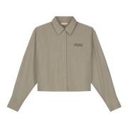 Cropped Shirt Blouses Olaf Hussein , Gray , Dames