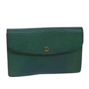 Pre-owned Leather clutches Louis Vuitton Vintage , Green , Dames