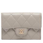 Pre-owned Leather wallets Chanel Vintage , Gray , Dames