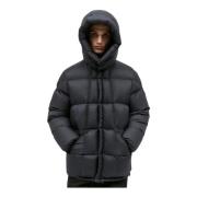 Matte Finish Donsjack met Capuchon Moncler , Blue , Heren