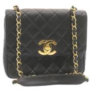 Pre-owned Leather chanel-bags Chanel Vintage , Black , Dames