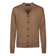 Stijlvolle Gebreide Cardigan Sweater Dsquared2 , Brown , Heren