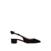 Suede Bow Tie Slingback Pumps Aquazzura , Black , Dames