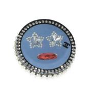 Pre-owned Metal brooches Chanel Vintage , Blue , Dames