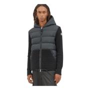 Gewatteerde Cardigan met Rits en Capuchon Moncler , Black , Heren