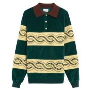 Donkergroene Gevlochten Polo Sweater Drole de Monsieur , Multicolor , ...