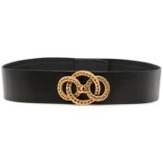 Pre-owned Leather belts Chanel Vintage , Black , Dames