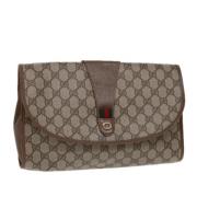 Pre-owned Leather clutches Gucci Vintage , Beige , Dames