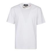 Casual Katoenen T-shirt Dsquared2 , White , Heren