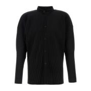 Stijlvol Zwart Polyester Shirt Issey Miyake , Black , Heren