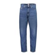 Geborduurde relaxte taps toelopende katoenen jeans Tommy Hilfiger , Bl...