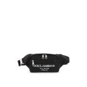 Nylon heuptas met logo Dolce & Gabbana , Black , Heren