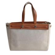 Pre-owned Leather handbags Hermès Vintage , White , Dames