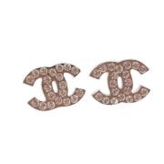 Pre-owned Fabric earrings Chanel Vintage , Gray , Dames