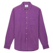 Paarse Corduroy Shirt met Urea Knopen Portuguese Flannel , Purple , He...