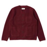 Dieprode Wollen Fleece Cardigan Universal Works , Red , Heren