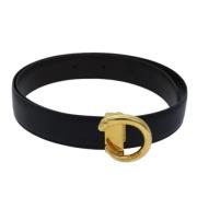 Pre-owned Leather belts Cartier Vintage , Black , Dames