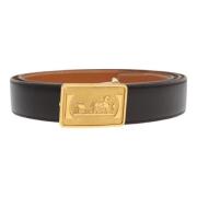 Pre-owned Leather belts Hermès Vintage , Black , Dames