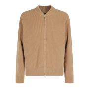 Costa Wol Zip Bomber Jas Roberto Collina , Brown , Heren