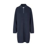 Wollen Midi Jurk met Rits Samsøe Samsøe , Blue , Dames