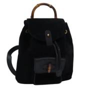 Pre-owned Suede backpacks Gucci Vintage , Black , Dames