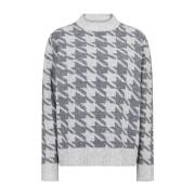 Houndstooth Patroon Hoge Hals Trui Soyaconcept , Gray , Dames