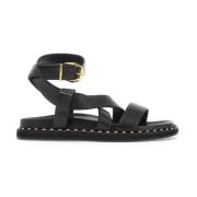 Platte Blaise Sandalen met Diamanten Gesp Jimmy Choo , Black , Dames