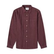 Bordeaux Shirt met Urea Knopen Portuguese Flannel , Brown , Heren