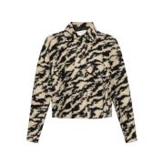 Zebra Print Wollen Jas Isabel Marant Étoile , Beige , Dames