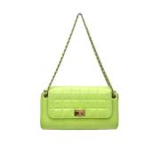 Pre-owned Leather chanel-bags Chanel Vintage , Green , Dames