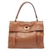 Pre-owned Canvas handbags Yves Saint Laurent Vintage , Brown , Dames