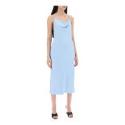 Midi Slip Dress met Ringhalslijn Rotate Birger Christensen , Blue , Da...