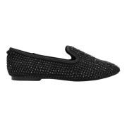 Zwarte Vierkante Neus Loafer Flats Kurt Geiger , Black , Dames