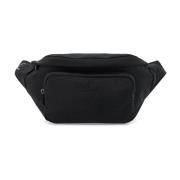 Nylon Beltpack met Rubber Logo Dsquared2 , Black , Heren