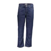 Blauwe Katoenen Klassieke Straight Jeans Tommy Hilfiger , Blue , Dames