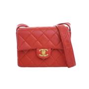 Pre-owned Leather chanel-bags Chanel Vintage , Red , Dames