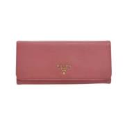 Pre-owned Leather wallets Prada Vintage , Pink , Dames