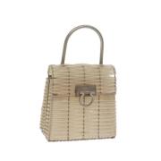 Pre-owned Vinyl handbags Salvatore Ferragamo Pre-owned , Beige , Dames