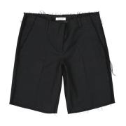 Wollen shorts met zakken en riem Dondup , Black , Dames