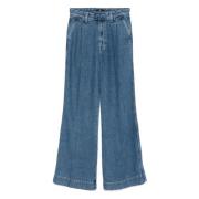 Geplooide Broek 7 For All Mankind , Blue , Dames