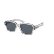 Blauwe Lens Grijze Frame Zonnebril Prada , Gray , Unisex