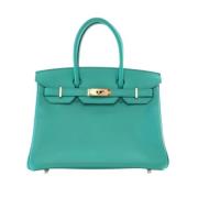 Pre-owned Leather handbags Hermès Vintage , Green , Dames