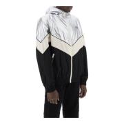 Patchwork Hooded Nylon Jas Golden Goose , Gray , Heren