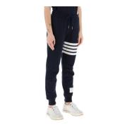 4-Bar Loopback Katoenen Sweatpants Thom Browne , Blue , Dames