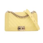 Pre-owned Leather chanel-bags Chanel Vintage , Yellow , Dames