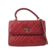 Pre-owned Leather chanel-bags Chanel Vintage , Red , Dames